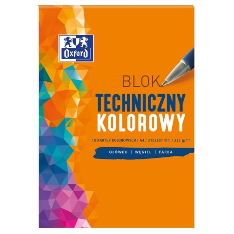 Blok techniczny Oxford A4 kolorowy 225g 10k Oxford (400093230)