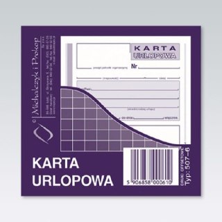 Druk offsetowy 2/3 A6 Karta urlopowa 40k. Michalczyk i Prokop (507-6)