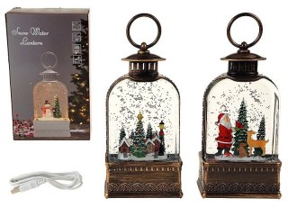 Lampion świąteczny LED, 20x10x5,5cm, z motywem świątecznym, kabel USB Adar (602199)