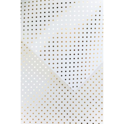 Papier ozdobny (wizytówkowy) A4 metaliczne kropki złoty złoty 200g Galeria Papieru (208932)