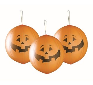 Balon gumowy PREMIUM DYNIE NA HALLOWEEN 3 szt pomarańczowy 450mm 18cal Godan (GB/PG17)
