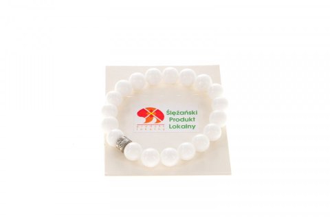 Bransoletka bransoletka jadeit górski biały 10mm Mol