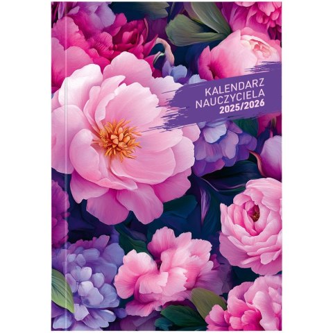 Kalendarz nauczyciela książkowy (terminarz) PCV BEZBARWNY terminarz nauczyciela B5 Wydawnictwo Wokół Nas (KWIATY)
