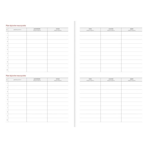 Kalendarz nauczyciela książkowy (terminarz) PCV BEZBARWNY terminarz nauczyciela B5 Wydawnictwo Wokół Nas (KWIATY)