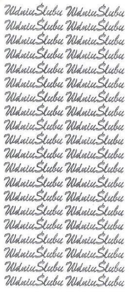 Naklejka (nalepka) W dniu ślubu srebrne Farro (005)