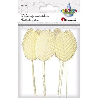 Ozdoba materiałowa Craft-Fun Series Liście na druciku ecru Titanum (SY-004)