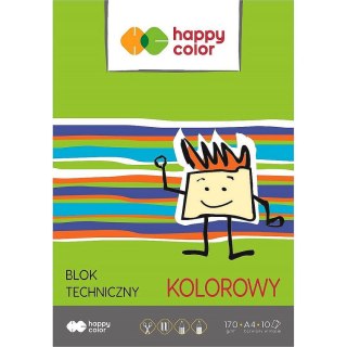 Blok techniczny A4 kolorowy 170g 10k Happy Color (HA 3550 2030-09)