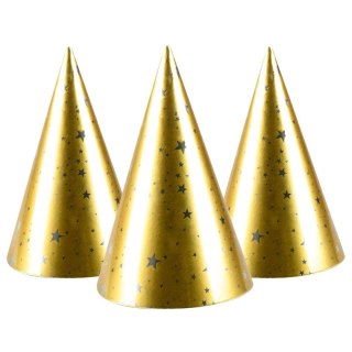 Czapka party Golden party 4szt. złota papier Arpex (KP8152)