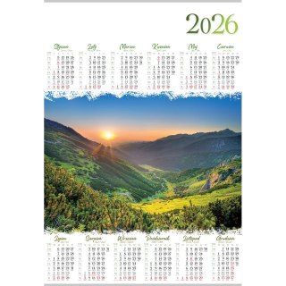 Kalendarz ścienny GÓRY plakatowy 607mm x 880mm Lucrum (PL04)