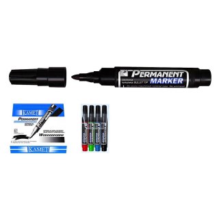 Marker permanentny MEDIUM wkład czarny 1,5-2,5mm okrągła końcówka Kamet (K-1049)
