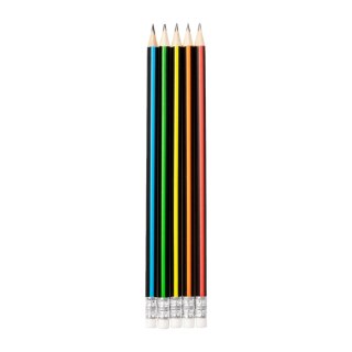 Ołówek HB z gumką w kolorowe paski 5902315575646 HB Strigo (SSC279)