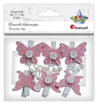 Ozdoba drewniana Craft-Fun Series klamerki z motylami Titanum (19AQE0701)