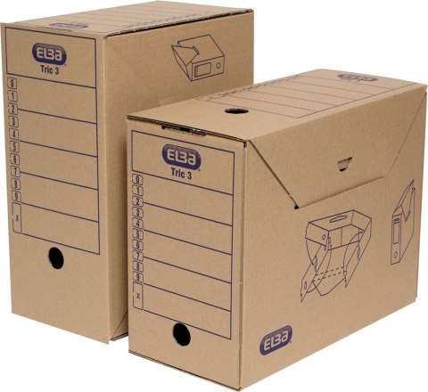 Pudło archiwizacyjne A4 Tric 3 brązowy tektura [mm:] 265x155x 340 Elba (100552624)