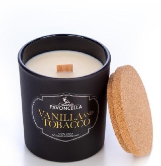 Świeczka ozdobna Classico Vanilla and Tabacco czarna 135 g Pavoncella (5905711530042)
