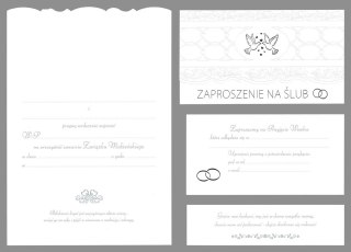 Zaproszenie duże satyna ślub Merigraf