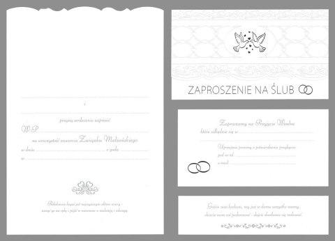 Zaproszenie duże satyna ślub Merigraf