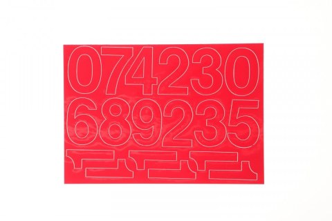 Cyfry samoprzylepne czerwone Farro