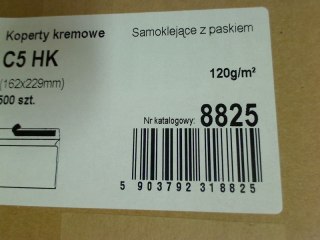 Koperta C5 HK 120g kremowa A&G Koperty