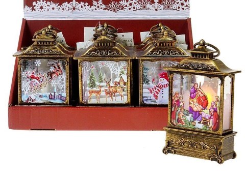 Lampion świąteczny LED z motywem świątecznym 13,5x4,5x8cm Adar (580091)