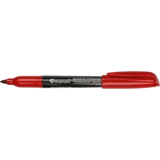 Marker permanentny wkład czerwony 2,0mm okrągła końcówka Titanum (PY1002-GY)