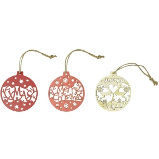 Ozdoba drewniana Craft-Fun Series zawieszka bombka 3 wzory Titanum (182681D)
