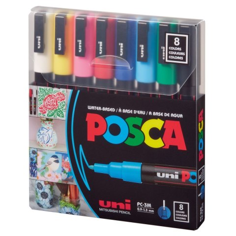 Marker specjalistyczny 8 sztuk 5906340928323 wkład mix 0,9-1,6mm okrągła końcówka Posca (194510)