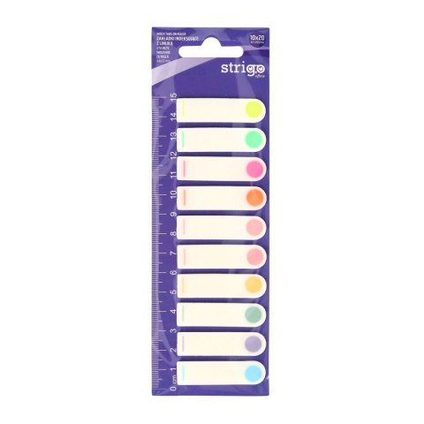 Zakładki indeksujące łapki 12X44MM 10 KOL 5905658810566 [mm:] 12x44 Strigo (SSN038)