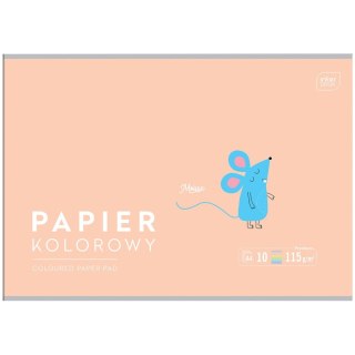 Zeszyt papierów kolorowych B&B KIDS PASTEL A4/10 5902277328649 A4 115g 10k Interdruk (115g)