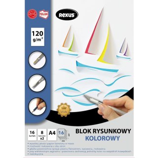 Blok rysunkowy kolor premium A4 kolorowy 120g 16k [mm:] 210x297 Rexus