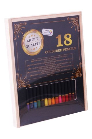 Kredki ołówkowe w drewnianym pudełku 18 kol. Grafix