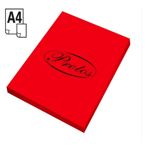 Papier kolorowy A4 czerwony 100k. 80g Protos