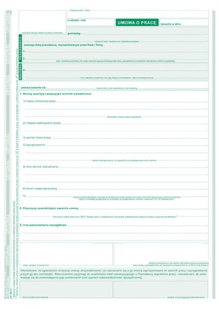 Druk offsetowy A4 Umowa o pracę A4 40k. Michalczyk i Prokop (500-1N)