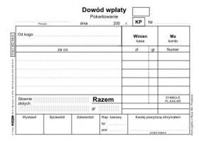 Druk samokopiujący A6 KP dowód wpłaty 100k. Stolgraf (K1)