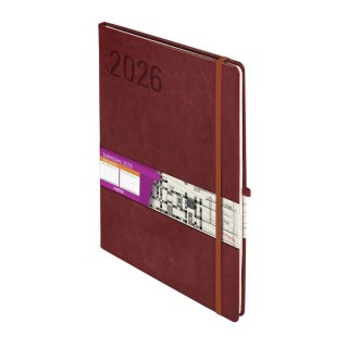 Kalendarz książkowy (terminarz) 2026 FORMALIZM TDW A4 Antra (BRĄZOWY)