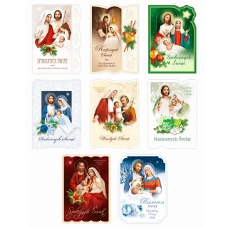 Kartka składana B6 brokat OPŁATEK BN RELIGIJNA (5902221803635)