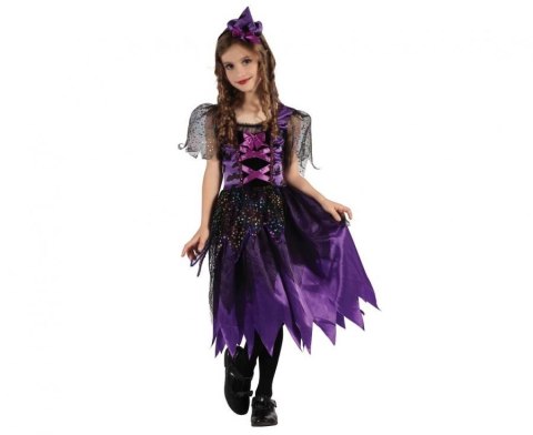 Kostium Zestaw dla dzieci Fioletowa Czarownica (sukienka, opaska), rozm. 120/130 cm Godan (SL-CF12)