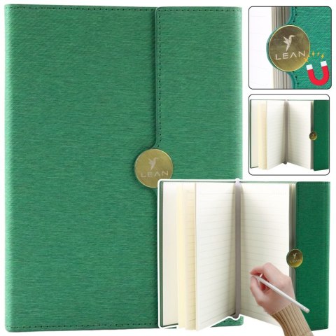 Notes (notatnik) A5 Biurowy Na Magnes Notatnik Z Obiciem Zielony 95k. linia [mm:] 210x150 Lean (20684)