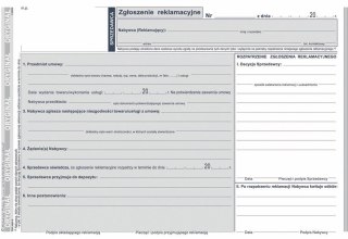 Druk samokopiujący A5 Zgłoszenie reklamacyjne 39k. Michalczyk i Prokop (601-3)