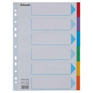 Przekładka czysta MULTIPERFOROWANE A4 mix kolorów 160g 6k Esselte (100192)