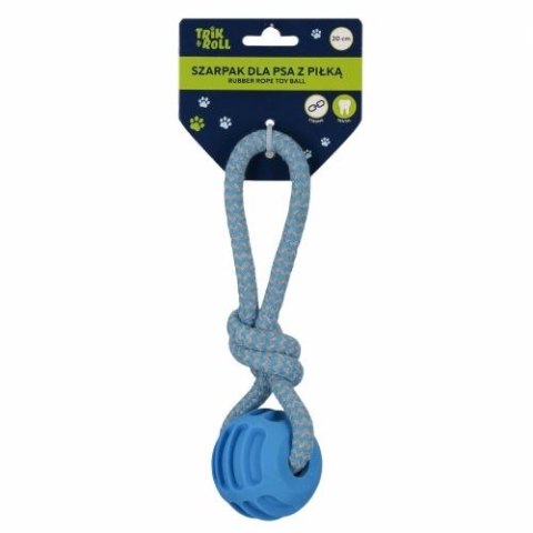 Gadżet Zabawka dla psa Szarpak 20 cm z piłką niebieski Trik Roll (560875)