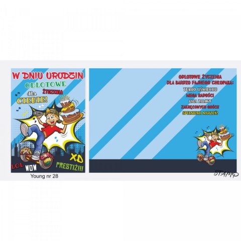 Kartka składana B6 Young Urodzinowy dla chłopaka Ev-corp (STKY-028)