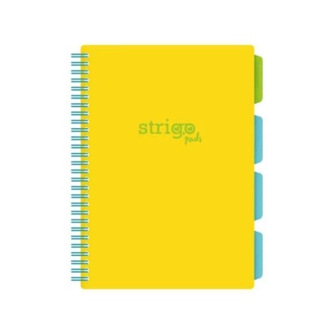 Kołozeszyt (kołonotatnik) B5 NEON ŻÓŁTY 100k. 80g krata Strigo (PADS014)