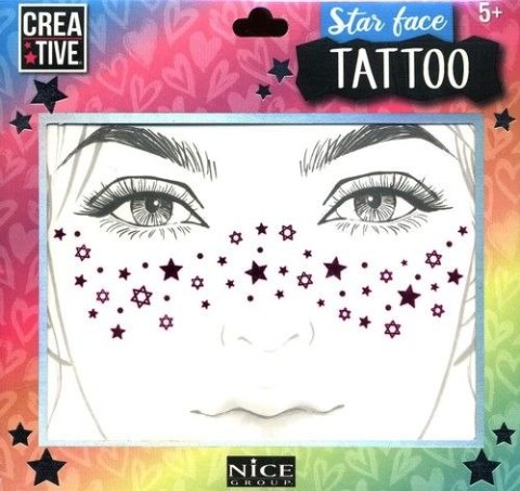Naklejana biżuteria Zestaw kreatywny do ozdabiania twarzy Gwiazdki Nice Group (6040)