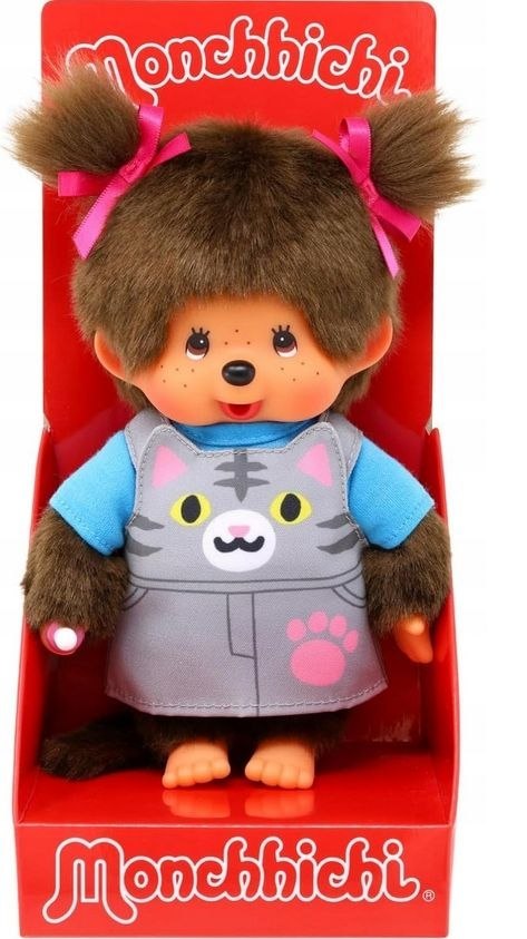 Pluszak Monchhichi małpka DZIEWCZYNKA W SUKIENCE Z KOTKIEM [mm:] 200 Alba Moli (3895)