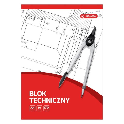 Blok techniczny 9583626 A4 biały 10k Herlitz (400198599)