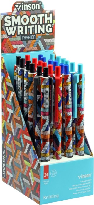 Długopis olejowy KNITTING F3 wkład niebieski 0,5mm Vinson