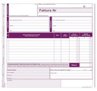 Druk samokopiujący 2/3 A4 S o/2k faktura VAT 81k. (212-2E)