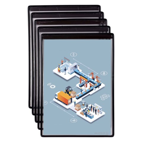 Magnetyczny panel prezentacyjny A4 Tarifold 5 szt. kolor czarny