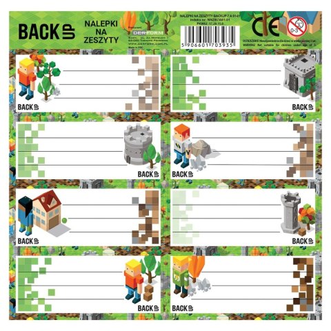 Naklejka na zeszyt Backup 7 Derform (NNZB7A61)