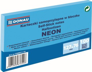 Notes samoprzylepny (karteczki) Neon niebieski 100k [mm:] 127x76 Donau (7588011-10)